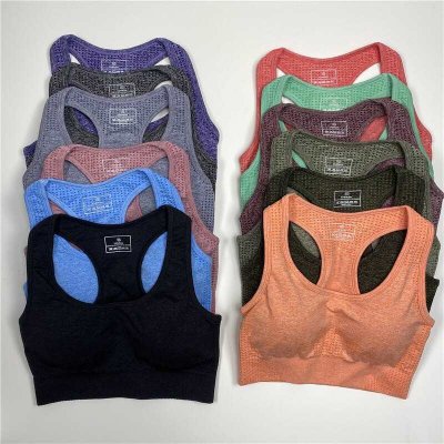 Vital bez szwu biustonosz do jogi kobiety Fitness krotki Top wyscielany Push Up stanik sportowy silownia biustonosz treningowy biustonosz odziez sportowa