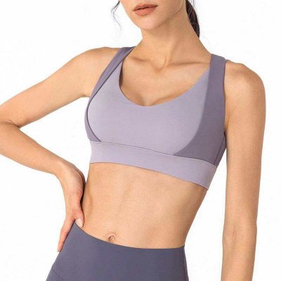 stanik sportowy wysokie wsparcie bielizna Fitness damski krotki Top Push up Running odporny na wstrzasy silownia koszulka na ramiaczkach do jogi elastyczna bluzka treningowa