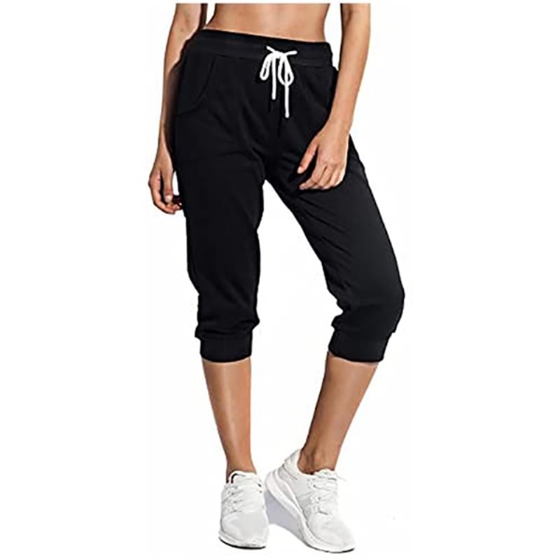 SPECIALMAGIC Sweatpants Capri Pants Cropped Jogger Running Pants Lounge Loose Fit Drawstring Waist with Side Pockets : Sports  Outdoors