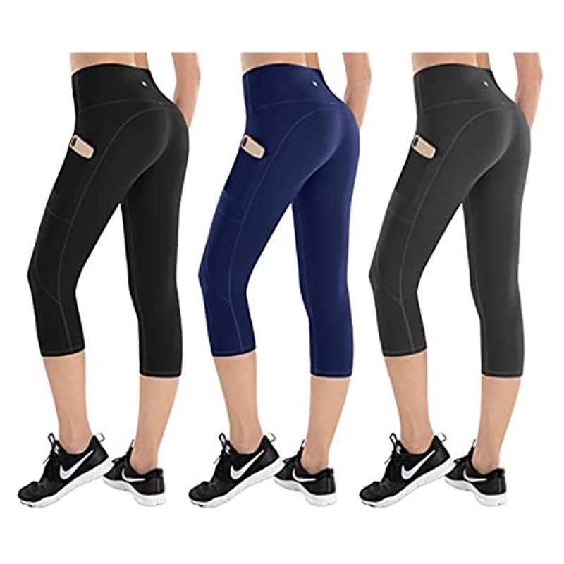 Pants for Women, High Waist Tummy Control, 4 Way Stretch Sports Leggings with Pockets : Sports  Outdoors