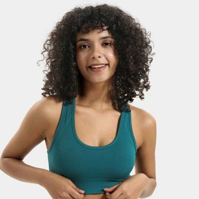 jednolity biustonosz sportowy kobiety wysokie wsparcie trening udarowy solidny Top do jogi z podkoszulkiem w ksztalcie litery U podkoszulki gimnastyczne