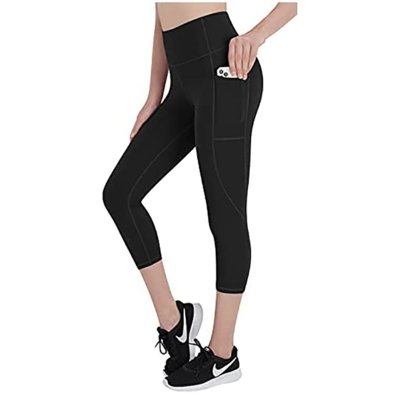 High Waisted Pants for Women, 4 Way Stretch Workout Pants, Tummy Control Leggings with Pockets : Sports  Outdoors